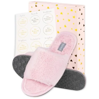 Afbeelding van soxo Pantoffels Dames Cadeau Voor Vrouwen Slippers Sloffen Geschenkverpakking Roze 37/38