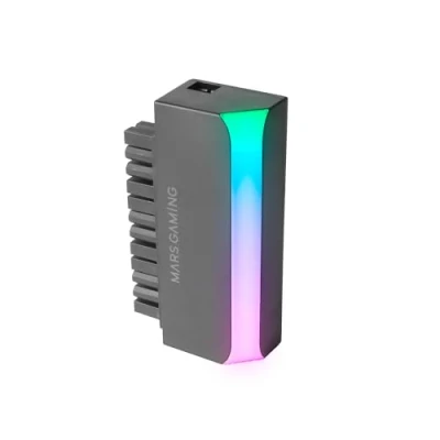 Afbeelding van Mars Gaming MCA L24, 24 PIN 90 ATX Adapter, 5V 3 ARGB Verlichting, Moederbord Voedingsadapter, Plug &amp; Play Installatie, Universele Compatibiliteit, Zwart