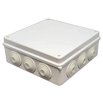 Afbeelding van Lumonic Aansluitdoos wit 200x200x80mm met 12 openingen I opbouw IP65 Aansluitdoos, klemmenkast, verbindingsdoos voor binnen &amp; buiten