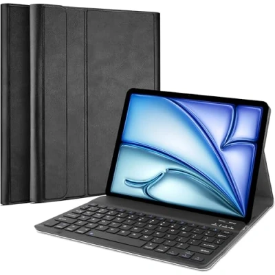 Afbeelding van Cazy Hoes met Toetsenbord geschikt voor iPad Air 11 2024 (6th Gen) Qwerty indeling Zwart
