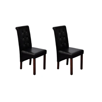 Afbeelding van Eetkamerstoelen 2 st kunstleer zwart