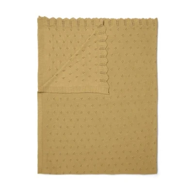 Afbeelding van Essenza Knitted Ajour Plaid 130 x 170 Fern yellow
