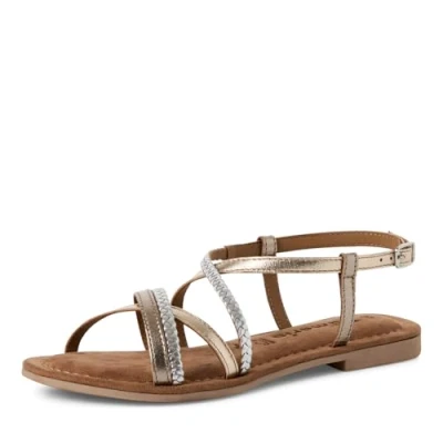 Afbeelding van Tamaris Dames 1 28139 44 platte sandalen, Champagne Comb, 40 EU, Kam., EU
