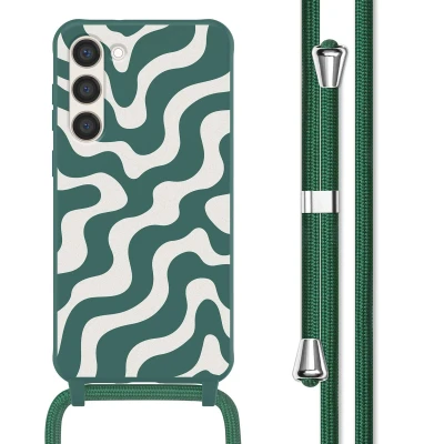 Afbeelding van Samsung Galaxy S23 Plus Hoesje Siliconen en TPU (zacht) imoshion Softcase/Koordhoesje/Backcover Petrol Green Groovy Telefoonhoesje