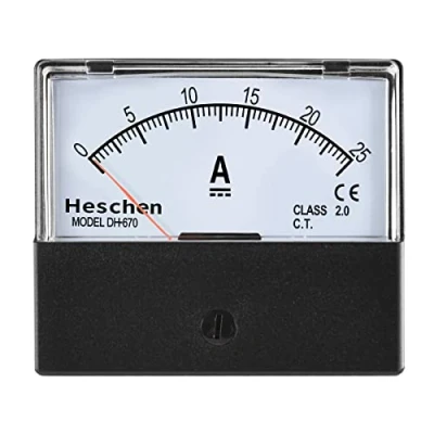 Afbeelding van Heschen Rechthoek Comité Gemonteerd Huidige Meter Ampèremeter Tester, DH 670, DC 0 25A, Klasse 2.0