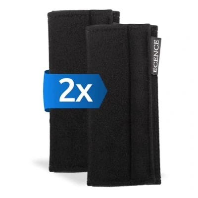 Afbeelding van ECENCE Set van 2 veiligheidsgordel Gordelbekleding Auto Gordelbescherming Autogordel Gordelbeschermer voor kinderen Zwart