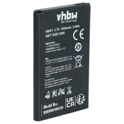 Afbeelding van vhbw Accu vervanging voor B5765620003, BL161, BLT005, C634104130T, HB4F1, HWBAF1 router modem hotspots (1500mAh, 3,7V, Li Ion)