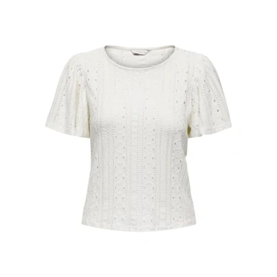 Afbeelding van ONLY Onlriverside S/S Flaired Top JRS T shirt voor dames, wit, XXS
