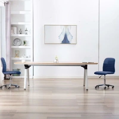 Afbeelding van Eetkamerstoelen 2 st stof blauw