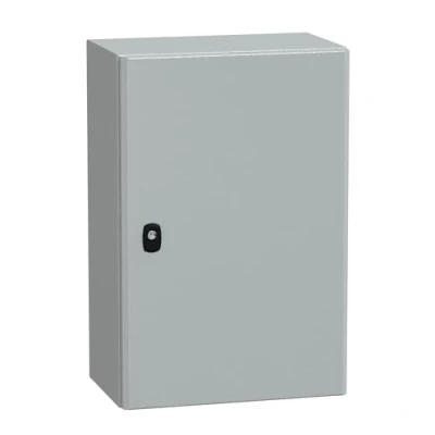 Afbeelding van Schneider electric spacial 3d lege schakelkast staal 1 slot deur montageplaat hxbxd 600x400x250mm grijs ip66 ik10 nsys3d6425p