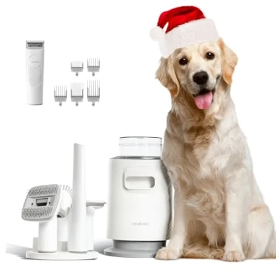 Afbeelding van Neakasa P0 Pro stofzuiger voor honden, 48 dB, ultrastil, professionele tondeuse dikke borstelset, honden en katten, met 5 geleidingskammen