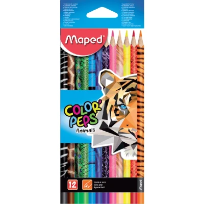 Afbeelding van Kleurpotlood Maped Color&#039;Peps Animals set á 12 kleuren