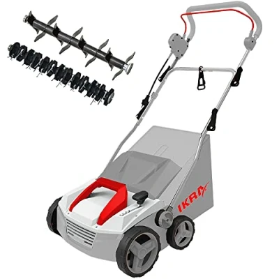 Afbeelding van IKRA Elektrische Verticuteermachine Gazonbeluchter IEVL 1838, opvangmand 40l, werkbreedte 38cm, werkdiepte instelbaar