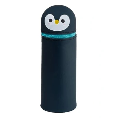 Afbeelding van Puckator Pennenetui van siliconen, schattige dieren, pinguïn, Meerkleurig., Buis