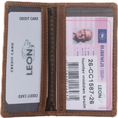 Afbeelding van Pasjeshouder 2 Pasjes Leer Middenbruin (Hunter leer)