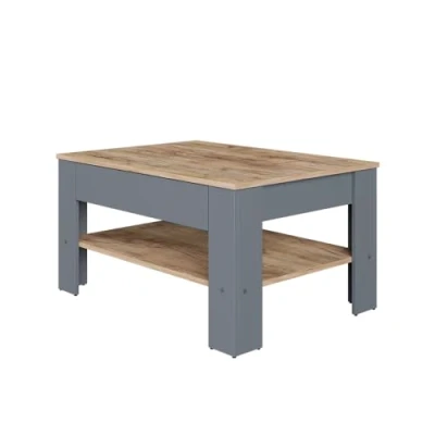 Afbeelding van Vicco Salontafel Milan, antraciet/Goldkraft eiken, 92,2 x 65 cm