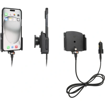 Afbeelding van Brodit houder geschikt voor Apple iPhone 15 Plus / Pro Max , Actieve verstelbare met 12V USB SIG Plug 70 83mm