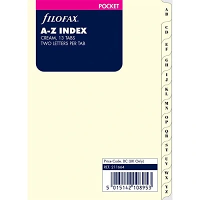 Afbeelding van Pocket A Z index crème 2 letters per tab
