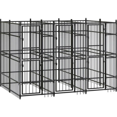 Afbeelding van vidaXL Hondenkennel 5,53 m² staal
