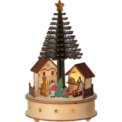 Afbeelding van Muziekdoos met Kerstlandschap 5 LEDs 25 cm