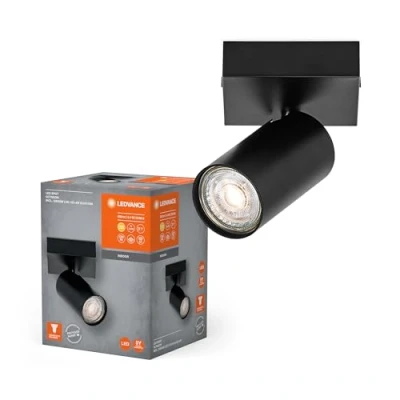 Afbeelding van LEDVANCE LED SPOT OCTAGON 1 x 3,4W, GU10, 230lm, zwart, 2.700K kleurtemperatuur, warm witte lichtkleur, tijdloos, vervangbare ledlamp, ideaal voor interieurs, CRI 90, verstelbare koppen, dimbaar