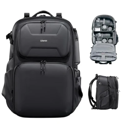 Afbeelding van ULANZI BP10 Camerarugzak Harde Schaal, Waterdichte Professionele Fotografie Cameratas voor Unisex Drone DSLR Spiegelloze Cameralens Statief 17&#039;&#039; Draagbaar, Zwart 35lL