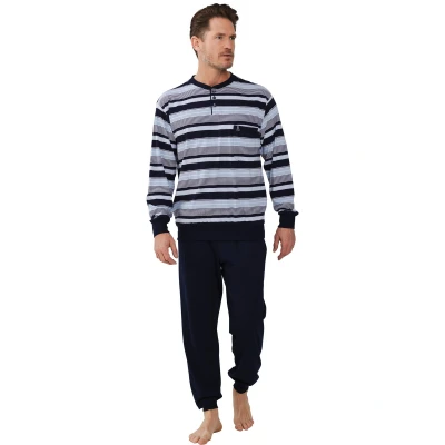 Afbeelding van Robson Heren Pyjamaset Classic Stripes Katoen Maat 48