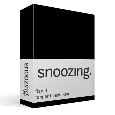 Afbeelding van Snoozing Flanel Hoeslaken Topper Eenpersoons 70x200 cm Zwart