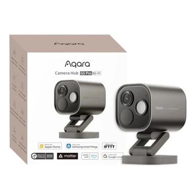 Afbeelding van Aqara 4MP Camerahub G5 Pro WiFi, Echte Kleur Nachtzicht Beveiligcamera Buiten, 2,4/5Ghz HomeKit Beveiligvideo, Thread Grens Router, Lokale Detectie, Thread/Zigbee, Steunt Alexa, Google (Grijs)