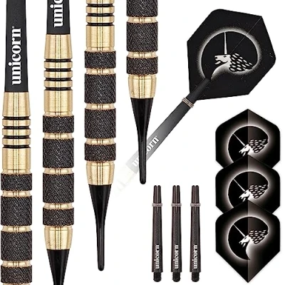 Afbeelding van Unicorn Brass Core Plus Soft Tip Dartpijlen 19 Gram