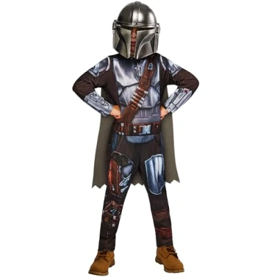 Afbeelding van Rubies Officiële Disney Star Wars The Mandalorian klassieke kinderkostuum, maat 7 8 jaar