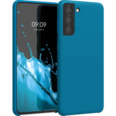 Afbeelding van kwmobile telefoonhoesje compatibel met Samsung Galaxy S21 hoesje Zachte case voor smartphone Back cover in Caribisch blauw