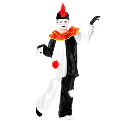Afbeelding van Widmann Pierrot Kostuum Traditioneel Kind Zwart, Wit / Beige Maat 104 Carnavalskleding Verkleedkleding
