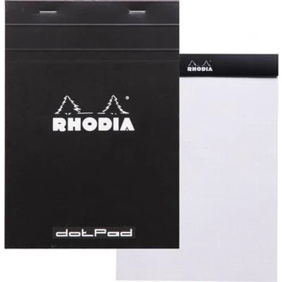 Afbeelding van Rhodia Pad Black 6 X 8.25: White Dot Grid Sheets