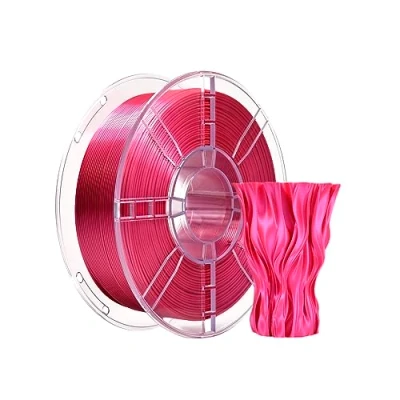 Afbeelding van iBOSS PLA Plus (PLA+) Shiny Silk 3D printerfilament 1,75 mm, PLA+ filament dimensionale nauwkeurigheid +/ 0,02 1 kg spoel (2,2 lbs) voor FDM printer (zijde rozenrood)