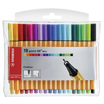 Afbeelding van Fineliner STABILO point 88 Mini 18 stuks met verschillende kleuren