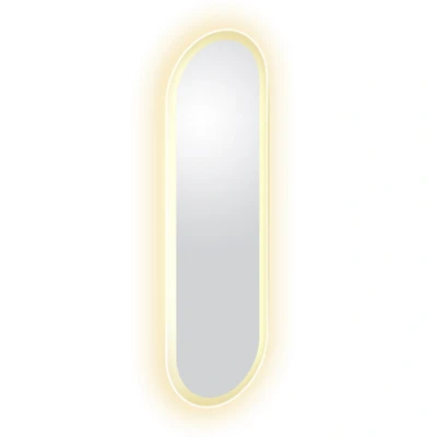 Afbeelding van Spiegel Clou Look At Me Met LED Verlichting Ovaal 90x28 cm Satijnrand