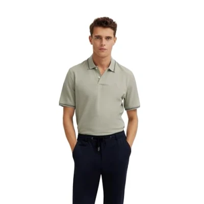 Afbeelding van bugatti Poloshirt voor heren, basic, korte mouwen, moderne pasvorm, 40 beige, L