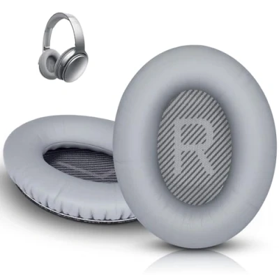 Afbeelding van Linkstyle Professionele Vervangende Oorkussens voor Bose QC45 QC35 QC2 QC15 AE2 AE2I QC25 Over ear Hoofdtelefoon, Grijs