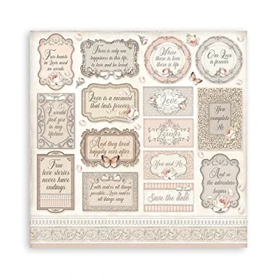 Afbeelding van Stamperia International Scrapbooking Pad Jij en ik, Wit (SBBXS17), OSFA