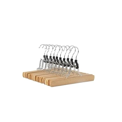 Afbeelding van Amazon Basics Hanger voor broek, hout, set van 10, 25 cm, natuurlijke kleur