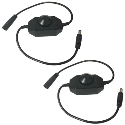 Afbeelding van DC 12V 24V 3A PWM dimmer LED schakelaar dimbare Strip controller In line draaiknop regelaar traploos dimmen voor strips en andere verlichting