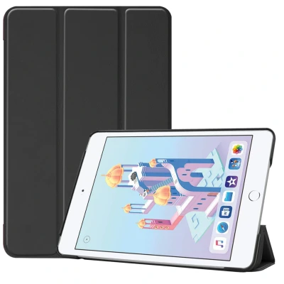 Afbeelding van Apple iPad Mini 4 Hoes: iMoshion Trifold Bookcase Zwart Kunstleder Tablet Hoezen
