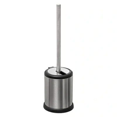 Afbeelding van 5five Toiletborstel met houder rond RVS klep deksel 39 cm