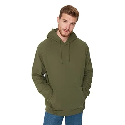Afbeelding van Trendyol Khaki Basic Oversize/Wide Cut Capuchon Fleece Binnenkant/Warm Sweatshirt Tmnaw23Sw00192
