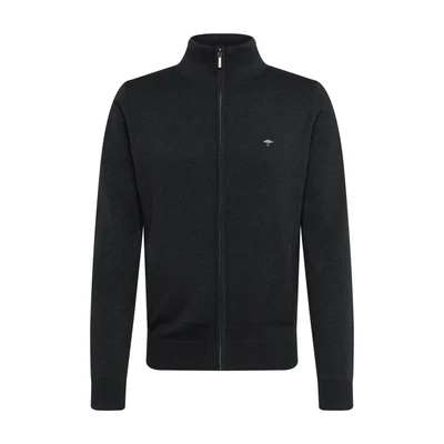 Afbeelding van Fynch Hatton Sweater met rits, Heren, Maat: Small, Charcoal