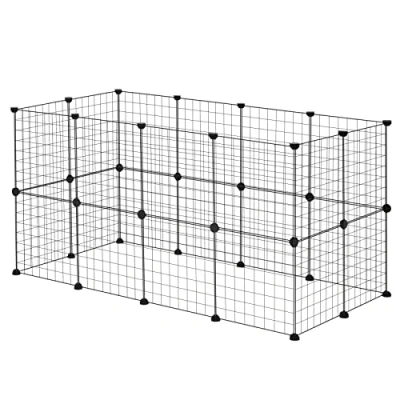 Afbeelding van EUGAD Vrije ren voor konijnen, 72 cm hoog, binnen, buitenverblijf cavia&#039;s, kleine dieren, metalen rooster, omheining doe het zelf, puppyuitloop, 142 x