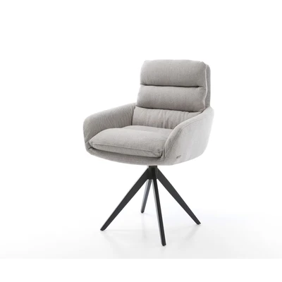 Afbeelding van Draaistoel Abelia Flex met armleuning kruisframe hoekig zwart stripes lichtgrijs