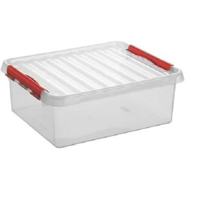 Afbeelding van SUNWARE Q Line Box 25 Liter 50 x 40 18 cm transparant/rood