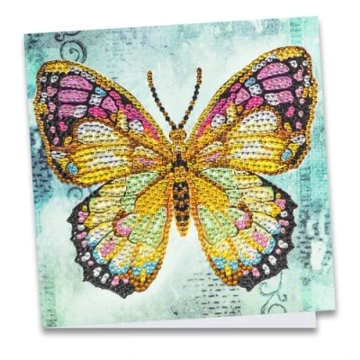 Afbeelding van Ideen mit Herz, Diamond Painting wenskaart, strass editie, 16 x cm, 370 g/m², inclusief steentjes, envelop &amp; gereedschap (vlinder)